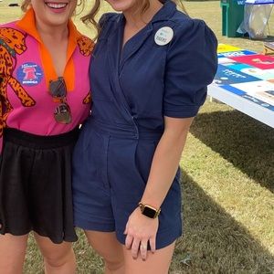 Navy Day & Moon Romper Size Small